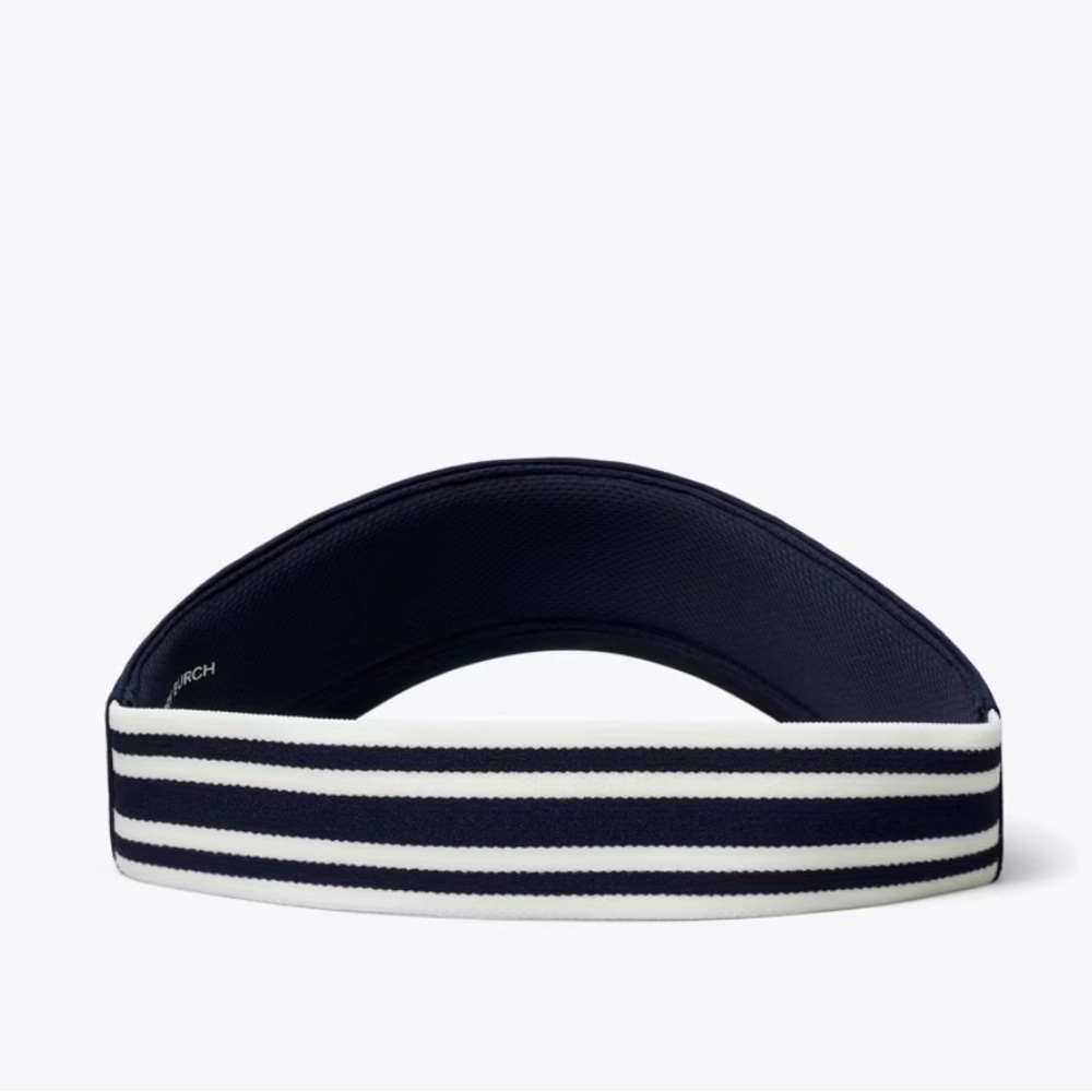 Tory Burch Navy Visor with Striped Accent - Picture 2 of 2